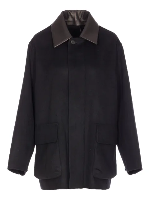 Auralee point-collar coat Black A25AB04CNBLACK