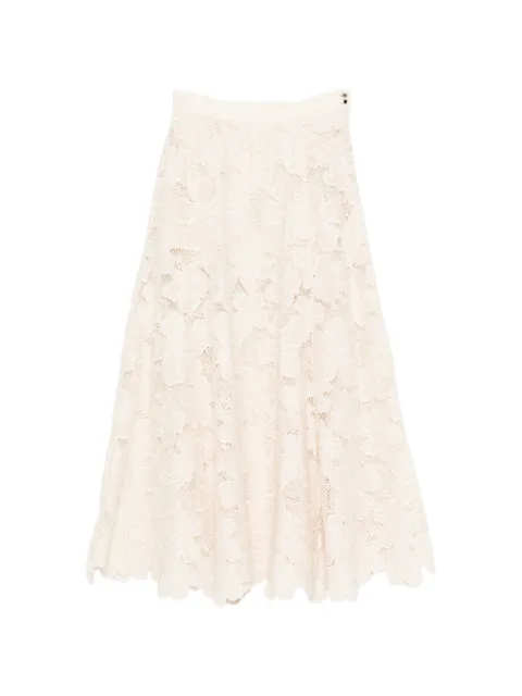 SANDRO maxi guipure skirt Neutrals SFPJU01624