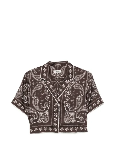 SANDRO cropped bandana print shirt Brown SFPCM01654