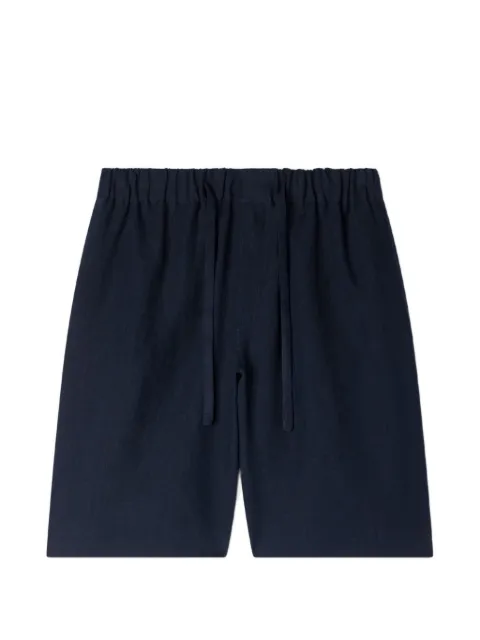 SANDRO elastic waist linen shorts Blue SHPBE00130