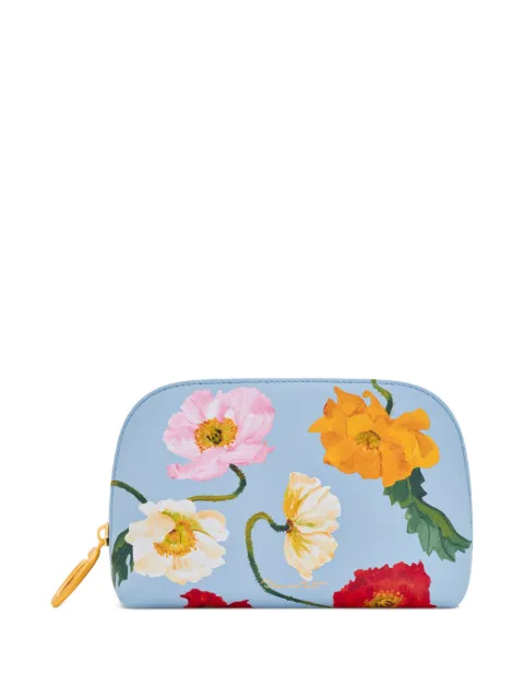 Oscar de la Renta small poppy-printed makeup bag Blue 00NHS0092PLPBUE