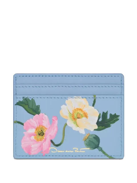 Oscar de la Renta poppy-printed card holder Blue 00NHS0052POPBUE