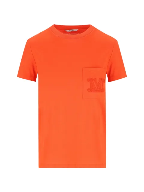 Max Mara chest-pocket embroidered-logo T-shirt Orange 2611941022600