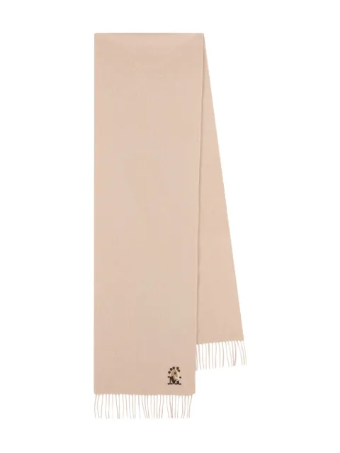 Max Mara fringed embroidered-detail scarf Neutrals 2614541401600