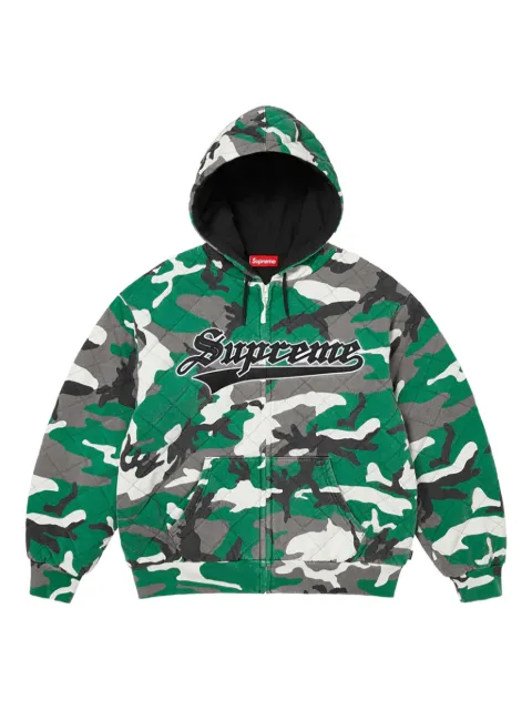 Supreme quilted hooded sweatshirt Green SU26468