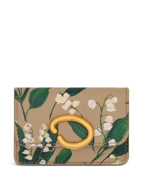 Oscar de la Renta Lily of the Valley-printed card holder Neutrals 00NHS0032LILSAN