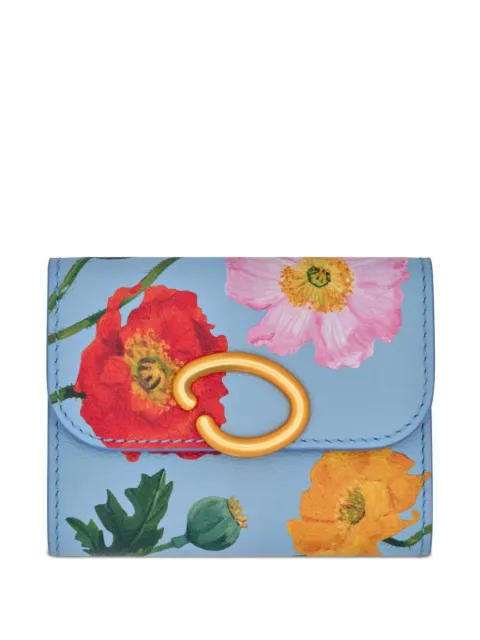 Oscar de la Renta poppy-printed trifold wallet Blue 00NHS0042POPBUE