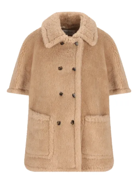 Max Mara double-breasted teddy jacket Neutrals 2614731081600