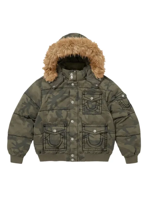 Supreme camouflage-pattern padded jacket Green SU26484