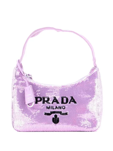Prada Pre-Owned Re-Edition 2000 Sequins Mini hobo bag Purple 665YJJ7RDW87RPJA