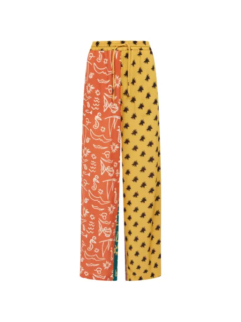 Donde Esteban colour-block printed trousers Yellow D5TRO553