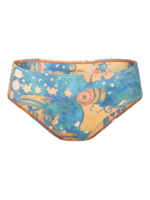 Donde Esteban El Beso floral bikini bottom Blue D5BIK336BOT