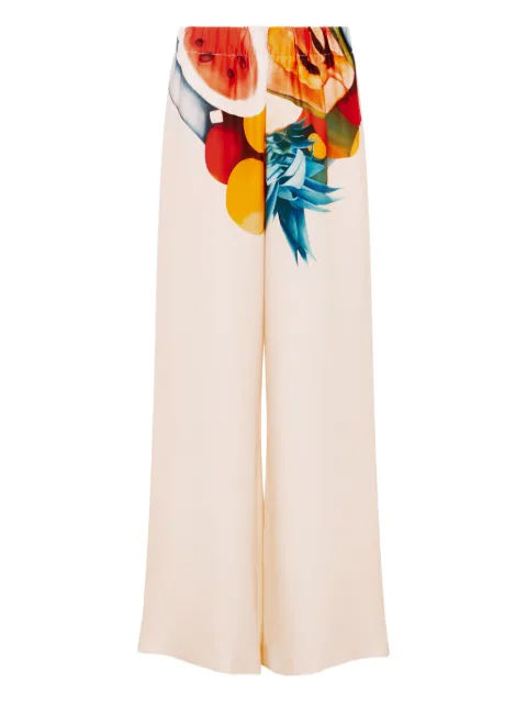 Donde Esteban Salpicon fruit-print trousers Neutrals D2P01AWHITE