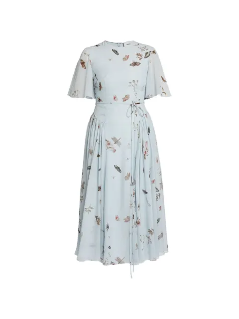 ERDEM printed-detail midi dress Blue PS26D19151184015