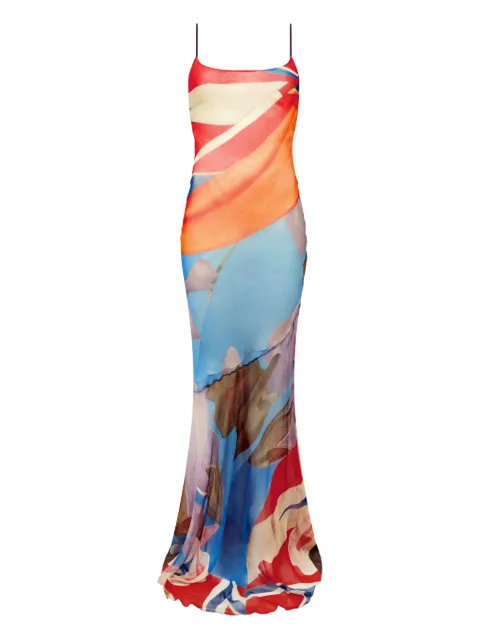 Donde Esteban Palenque floral maxi dress Blue D5DRS112