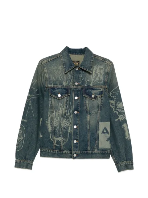 Aries graphic-print denim jacket Blue AR7020105