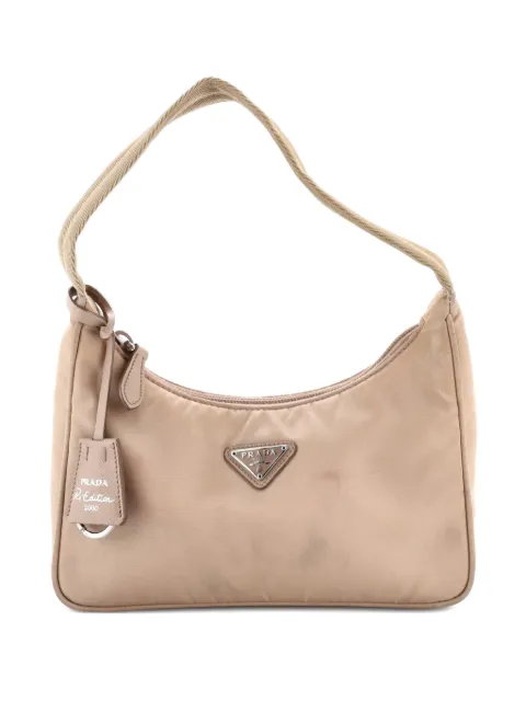 Prada Pre-Owned Re-Edition 2000 Tessuto Mini hobo bag Neutrals FAPWLRVO9X3O9B1N
