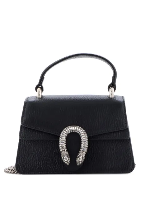 Gucci Pre-Owned Dionysus Top Handle Bag Leather with Crystals Mini satchel Black YMDU9G2CQJIRBXRA