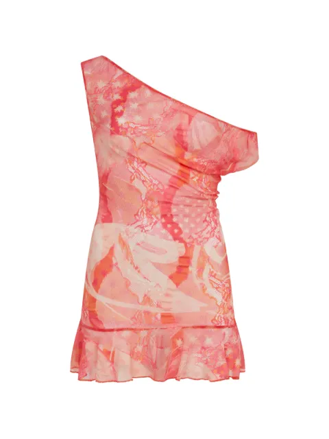 Donde Esteban lace one-shoulder mini dress Pink D5DRS007