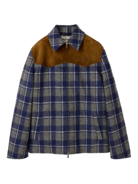 Miu Miu check-pattern jacket Blue ML1395SOOO18JJ