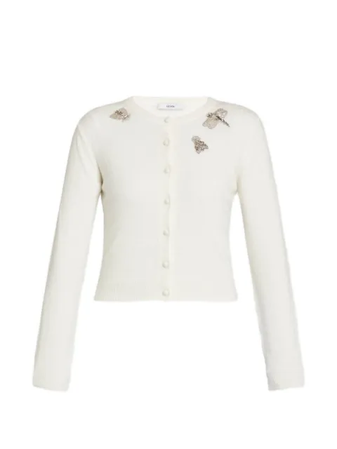 ERDEM embellished crew-neck cardigan Neutrals PS26KT4230209008
