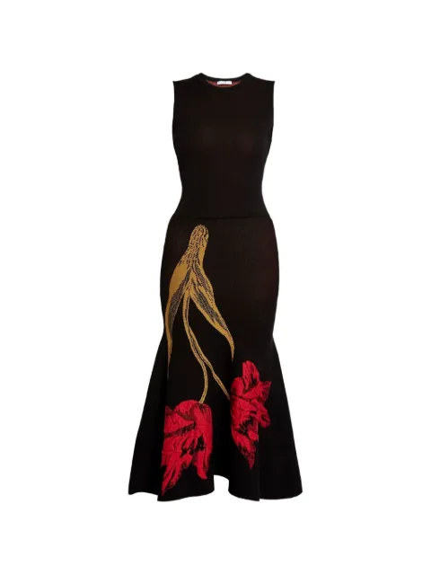 ERDEM sleeveless knitted midi dress Black PS26KD630051000