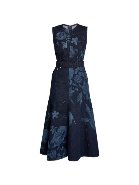 ERDEM floral sleeveless midi dress Blue PS26DED760064009