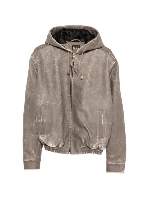 Aries distressed hooded bomber jacket Grey AR7022005