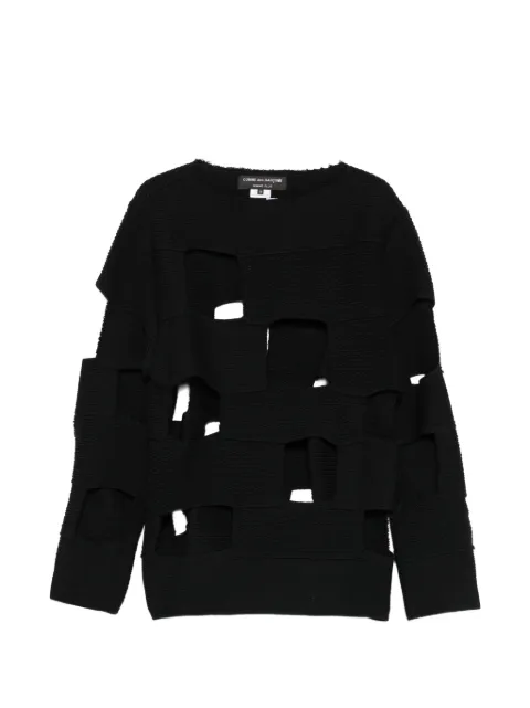 Comme des Garçons Homme Plus panelled knitted crew neck sweater Black PQN001