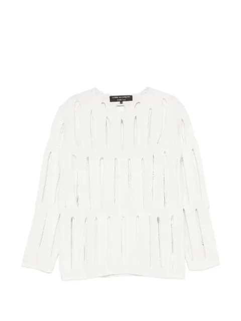 Comme des Garçons Homme Plus cut-out knit sweater White PQN004