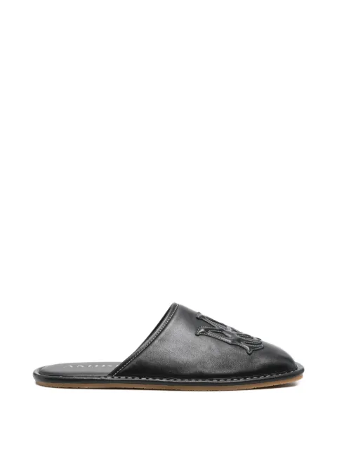AMIRI Ma appliqué leather slippers Black AMCSCA1003