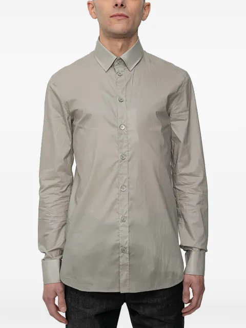 Deepti cotton shirt Grey LONGSLEEVECROSSSHOULDERSEAMSHIRT
