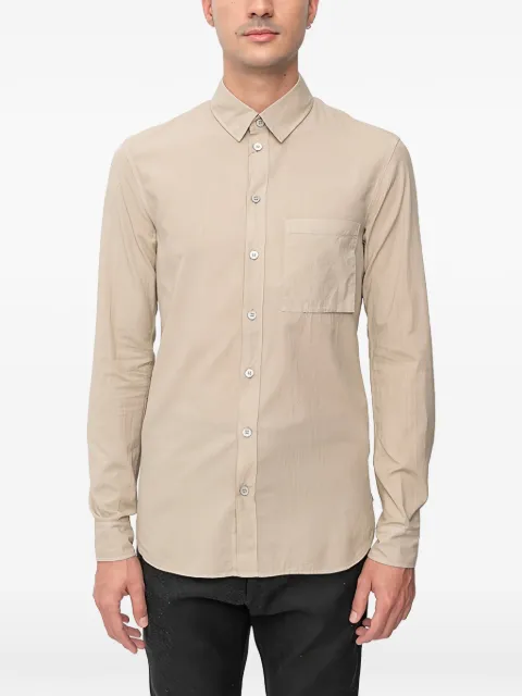 Deepti cotton shirt Neutrals OFFTHECUFFCROSSSHOULDERSEAMSHIRTWITH3DPOCKETS