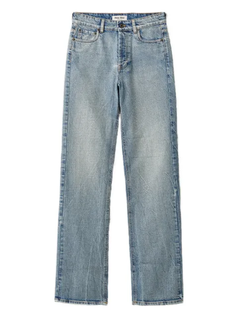 Miu Miu logo-embroidered jeans Blue GWP580SOOO18BC