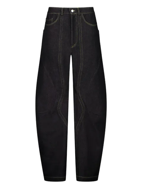 LUEDER Engineered contrast-stitching jeans Blue ENGINEEREDFLARE