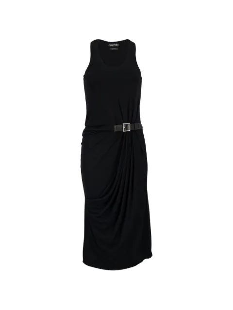 TOM FORD belted midi dress Black ABJ890JEX188