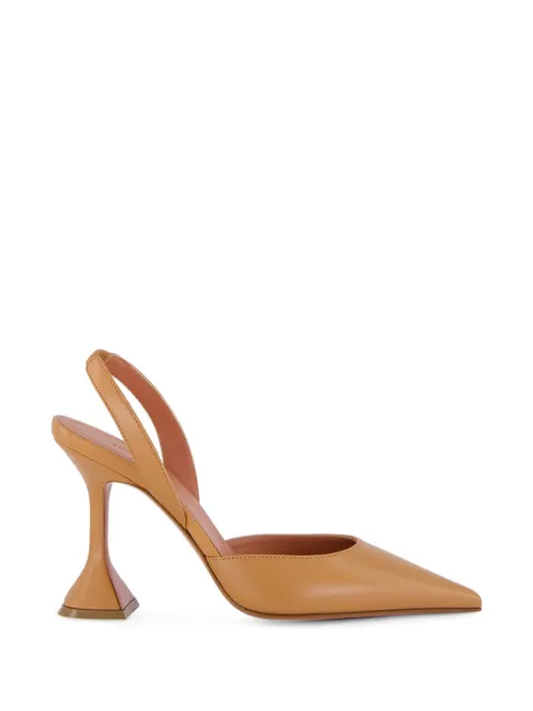 Amina Muaddi Holli slingback holli leather pumps Neutrals 16S365910HOL