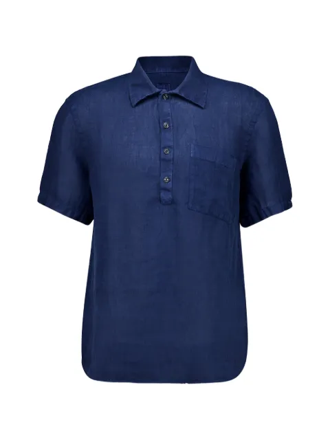 120% Lino button regular fit shirt Blue 33ALIM1PKY0115S00