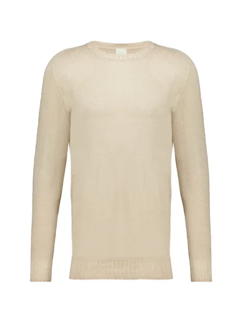 120% Lino safari knitted long-sleeve sweater Neutrals 33ALIM39FFF966S00