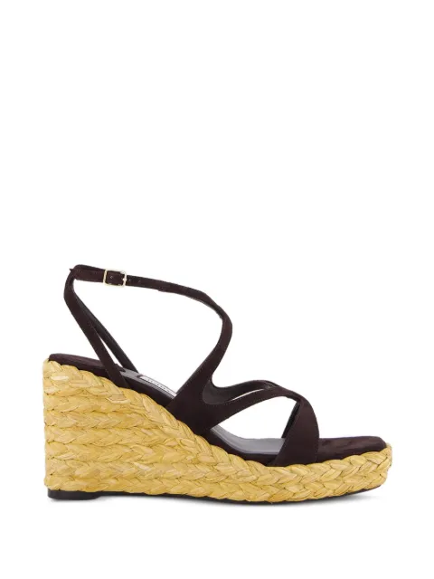 Jimmy Choo Ayla raffia wedged sandals Brown AYLA85CUG