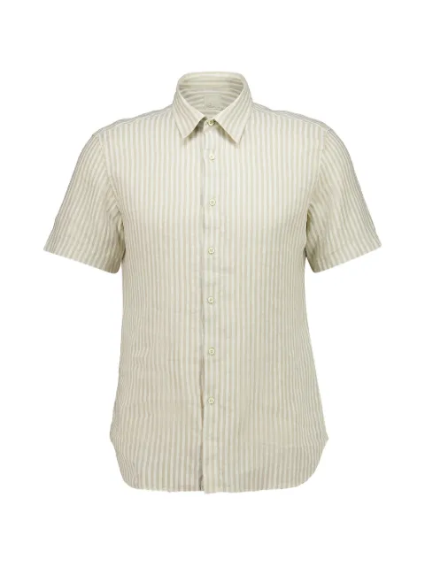 120% Lino striped short-sleeve shirt Neutrals 33ALIM1PKBG445000
