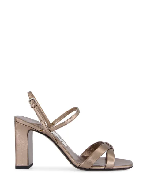 Jimmy Choo Elsy 85 metallic-finish sandals Brown ELSYBH85MNA