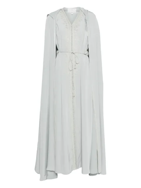 Reem Al Dhaheri embroidered hooded kaftan set Grey SS202510