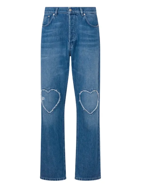 Moschino heart-cutout cotton jeans Blue A03010239
