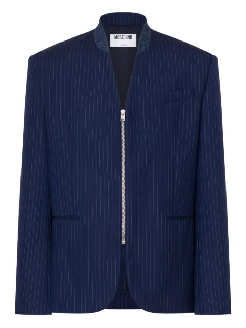 Moschino pinstripe zip blazer Blue A05130225