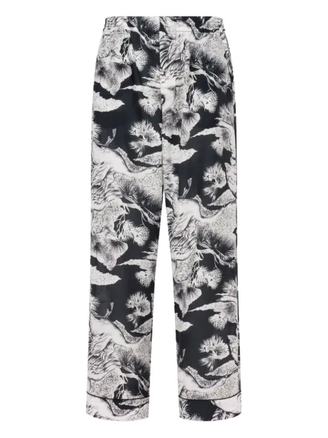 Moschino lightweight cotton poplin pants with goose print Black V03580261