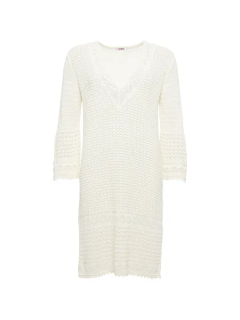 ERES Divina crochet V-neck mini dress White 202611