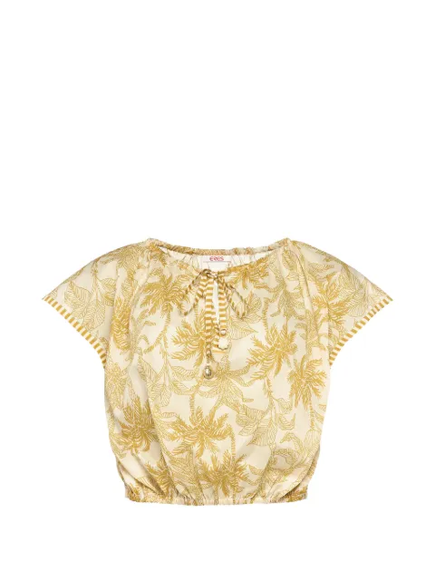 ERES Crocodile cropped blouse White 272610