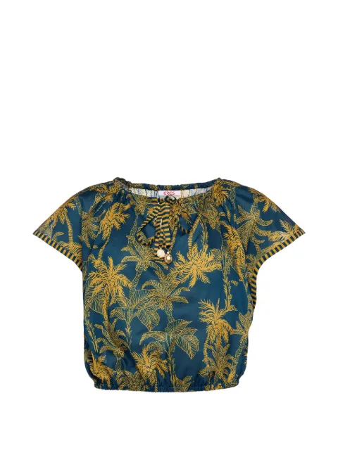 ERES Crocodile palm-tree print top Blue 272610