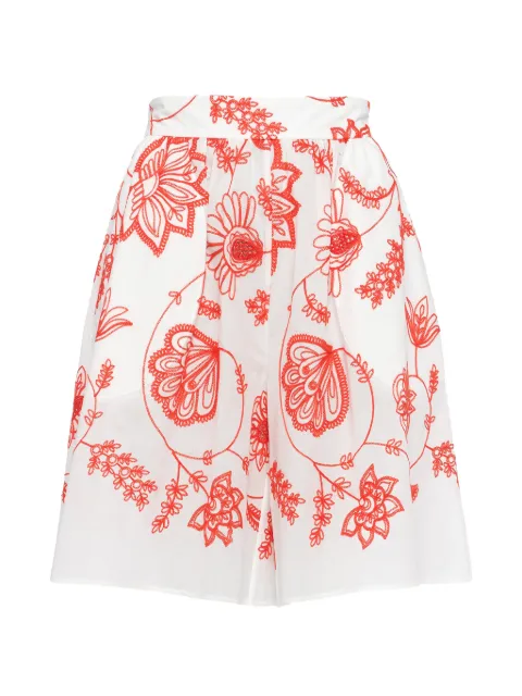 ERES floral-embroidered bermuda shorts White 232612